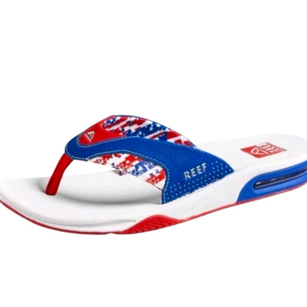 NWT Reef Fanning Men's Flip Flop With Bottle Opener, Patriotic Size 9